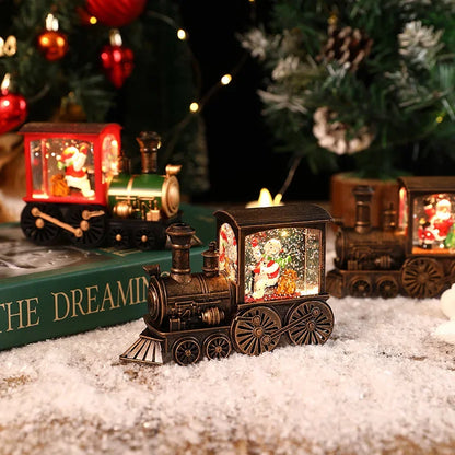 Merry Christmas Crystal Ball LED Lights Santa Claus Train Xmas Decoration For Home And Party Gift 5