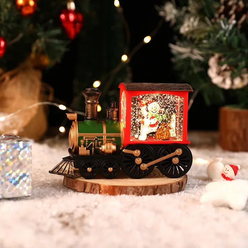 Merry Christmas Crystal Ball LED Lights Santa Claus Train Xmas Decoration For Home And Party Gift 1