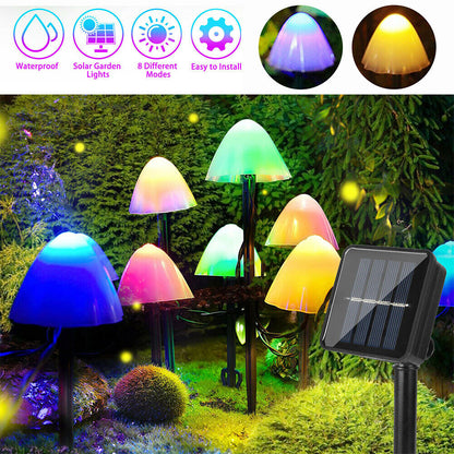 Waterproof LED Solar Mushroom Lights Outdoor Garden Patio Christmas Holiday Decoration For Lawn Dec 2