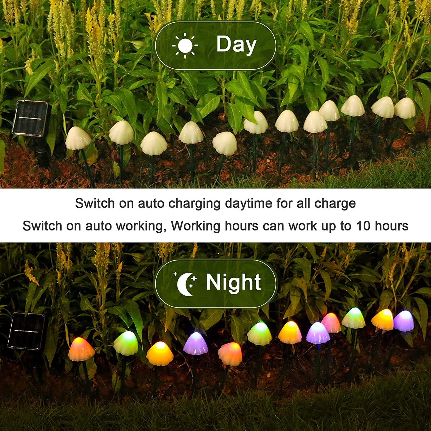 Waterproof LED Solar Mushroom Lights Outdoor Garden Patio Christmas Holiday Decoration For Lawn Dec 3