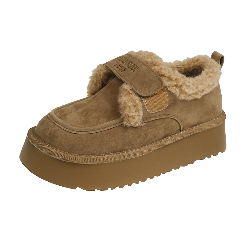 Warm Lamb Wool Winter Boots for Women Non Slip Thick Bottom Ankle Snow Boots Cotton Padded Flat Thicken Plush Shoes