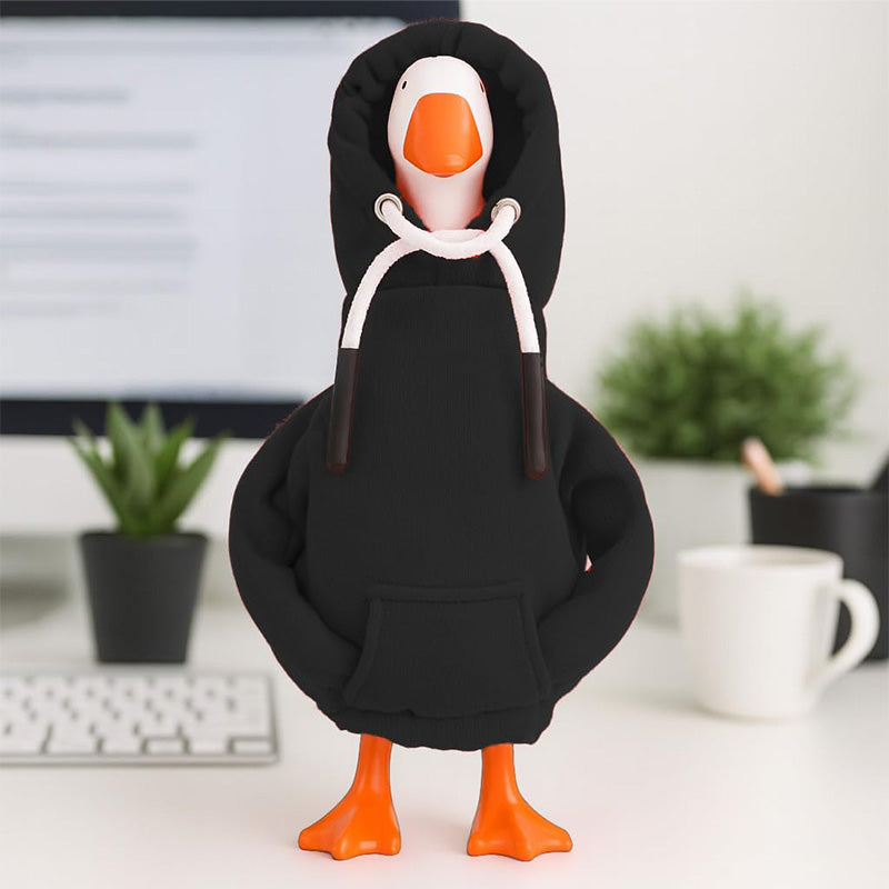 Mini Desktop Home Decor, Cute Hoodie Wearing Duck Figurine Sweatshirt Decor, Creative Gift For Home Decoration