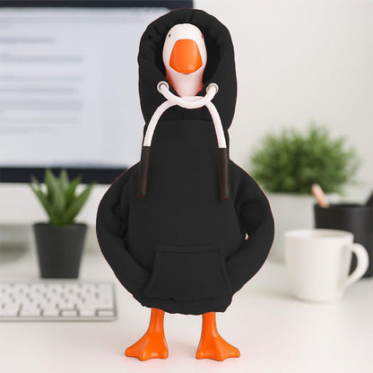 Mini Desktop Home Decor, Cute Hoodie Wearing Duck Figurine Sweatshirt Decor, Creative Gift For Home Decoration