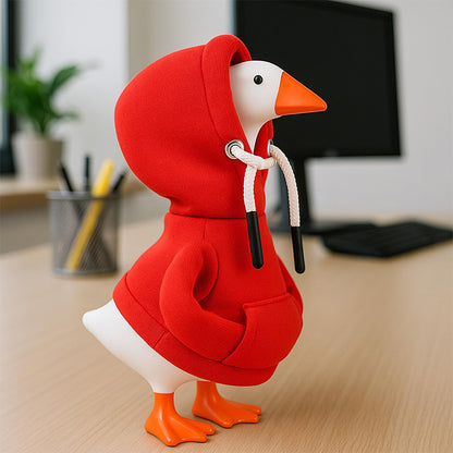 Mini Desktop Home Decor, Cute Hoodie Wearing Duck Figurine Sweatshirt Decor, Creative Gift For Home Decoration