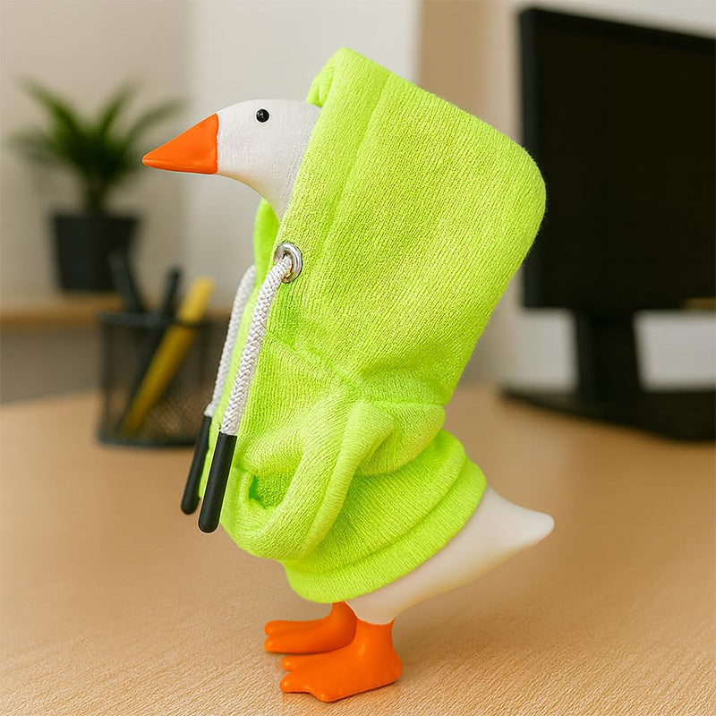 Mini Desktop Home Decor, Cute Hoodie Wearing Duck Figurine Sweatshirt Decor, Creative Gift For Home Decoration