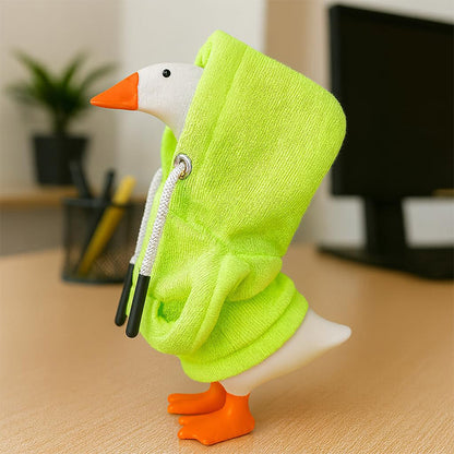 Mini Desktop Home Decor, Cute Hoodie Wearing Duck Figurine Sweatshirt Decor, Creative Gift For Home Decoration