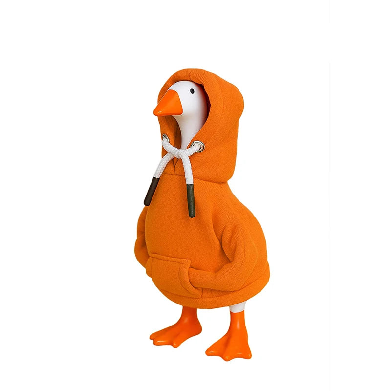 Mini Desktop Home Decor, Cute Hoodie Wearing Duck Figurine Sweatshirt Decor, Creative Gift For Home Decoration