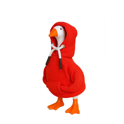 Mini Desktop Home Decor, Cute Hoodie Wearing Duck Figurine Sweatshirt Decor, Creative Gift For Home Decoration