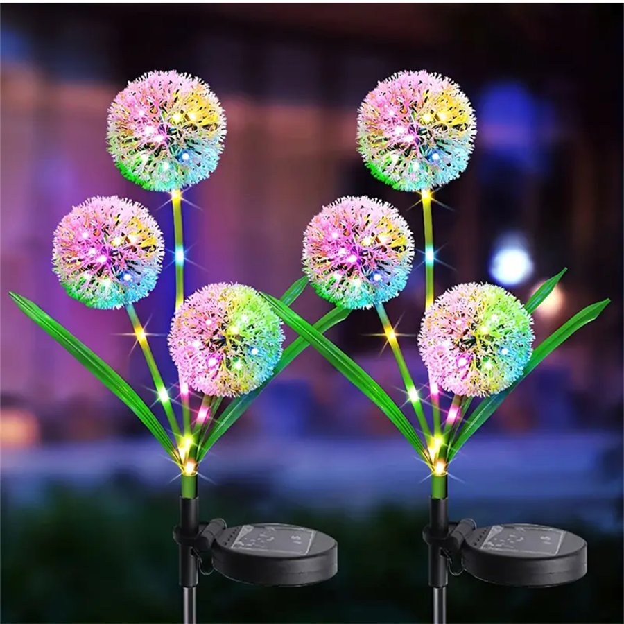 Outdoor Solar LED Dandelion Light, Perfect for Courtyard, Garden, and Landscape Decoration