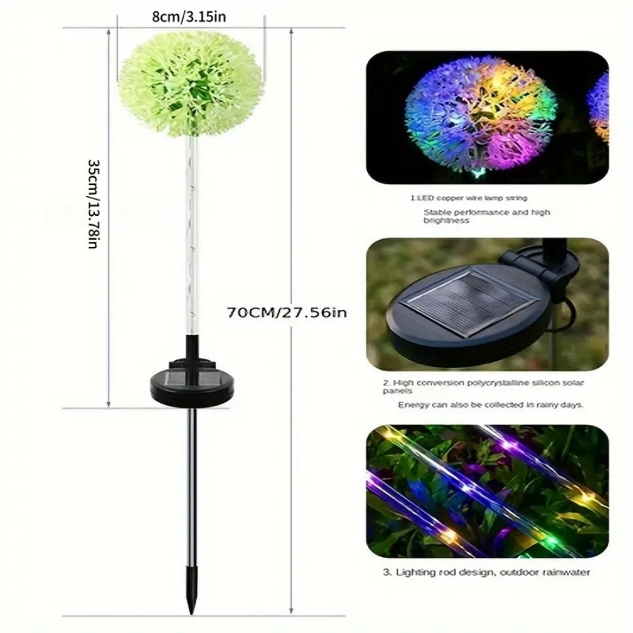 Outdoor Solar LED Dandelion Light Perfect For Courtyard Garden And Landscape Decoration 3