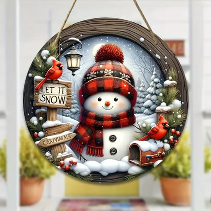 Christmas Wooden Snowman Door Sign Snowman Front Door Welcome Sign Christmas Winter Sign For Garden 3