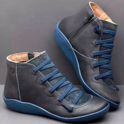 Vintage Snow Boots Women Lace Up Short Mujer Botas Nonslip Shoes 2