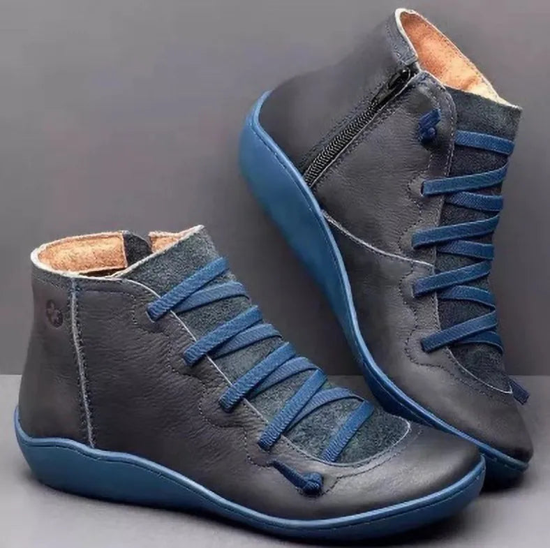 Vintage Snow Boots Women Lace Up Short Mujer Botas Nonslip Shoes 4
