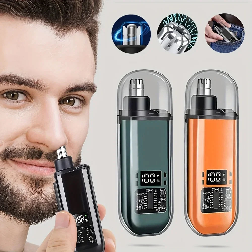 Portable Mini Compact Design with Fast Charge, USB Rechargeable Nose & Ear Hair Trimmer for Men