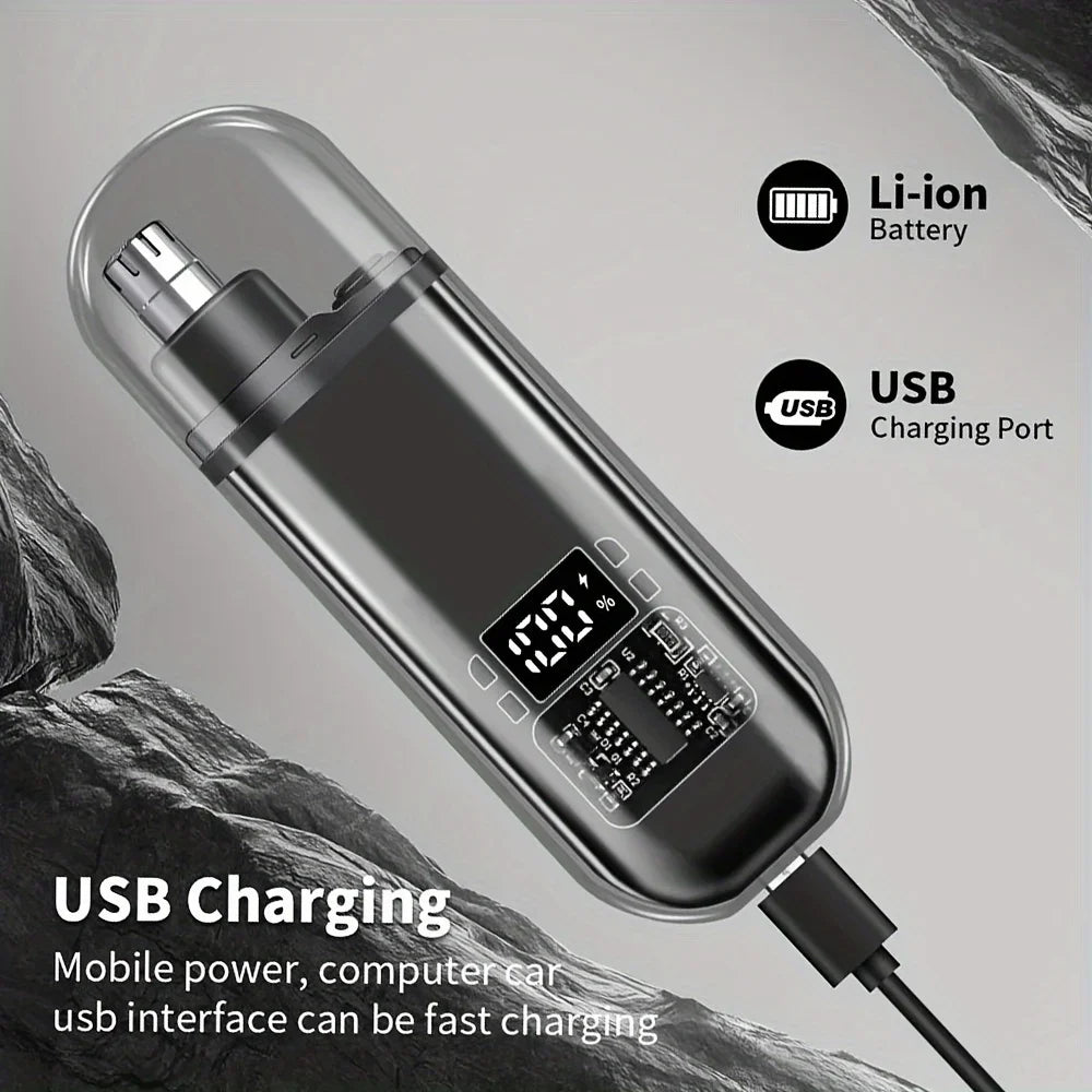 Portable Mini Compact Design With Fast Charge USB Rechargeable Nose  Ear Hair Trimmer For Men 2