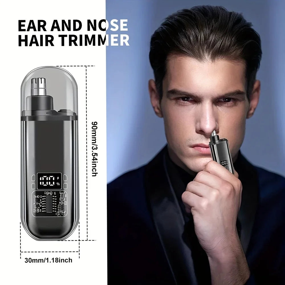 Portable Mini Compact Design With Fast Charge USB Rechargeable Nose  Ear Hair Trimmer For Men 3