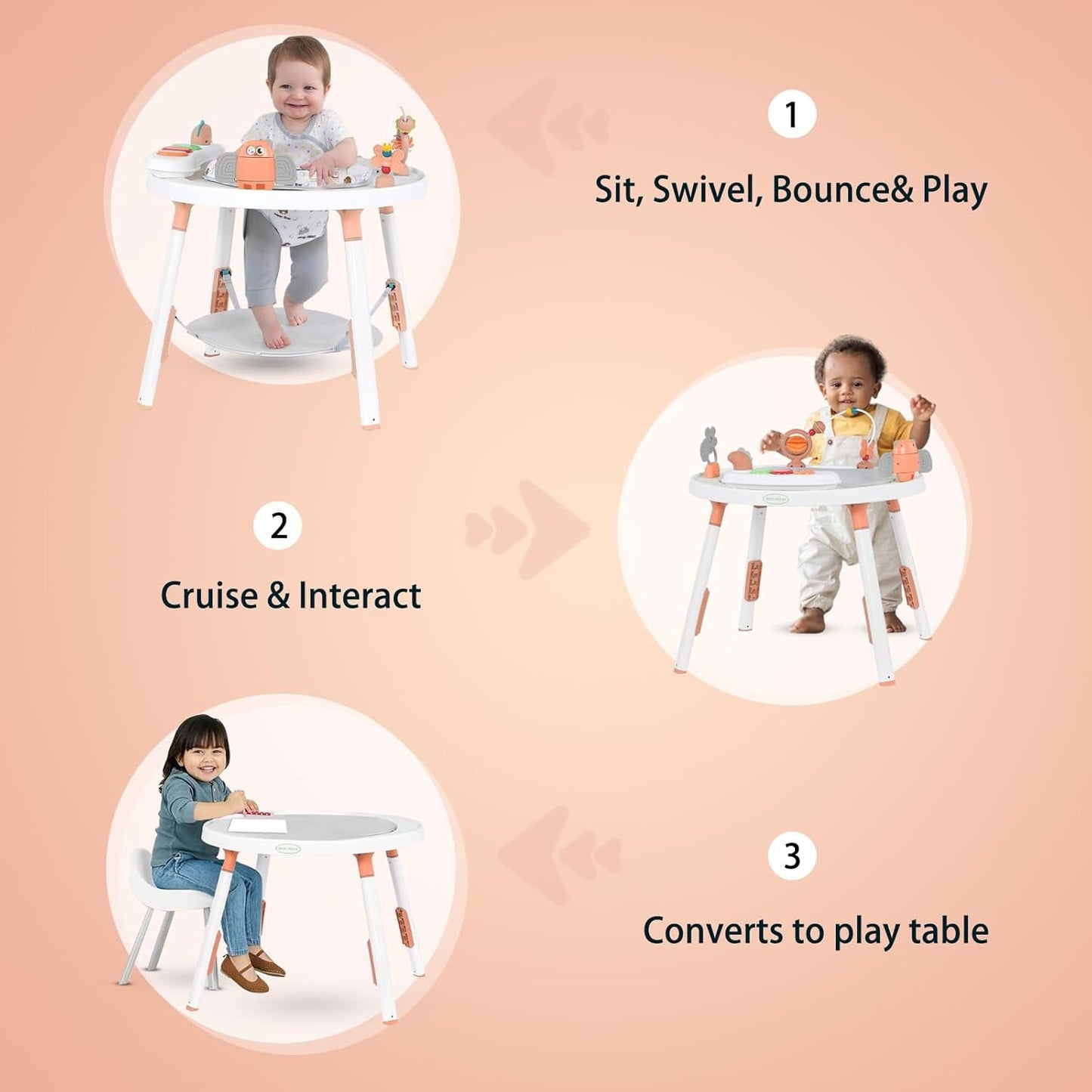 Baby Activity Center Rotating Seat Detachable Toys For Toddler Development And Fun 3