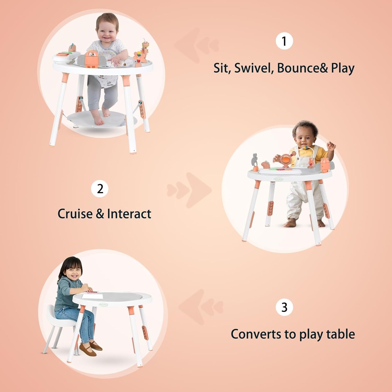 Baby Activity Center Rotating Seat Detachable Toys For Toddler Development And Fun 3