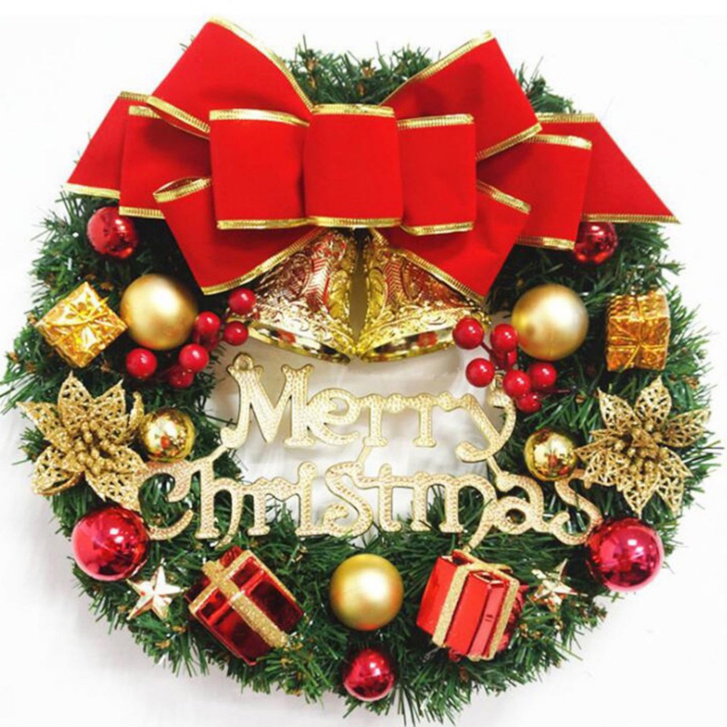 Exquisite Handmade Christmas Wreath, High-Quality Door Hanging, Simulation Home Decor for Window