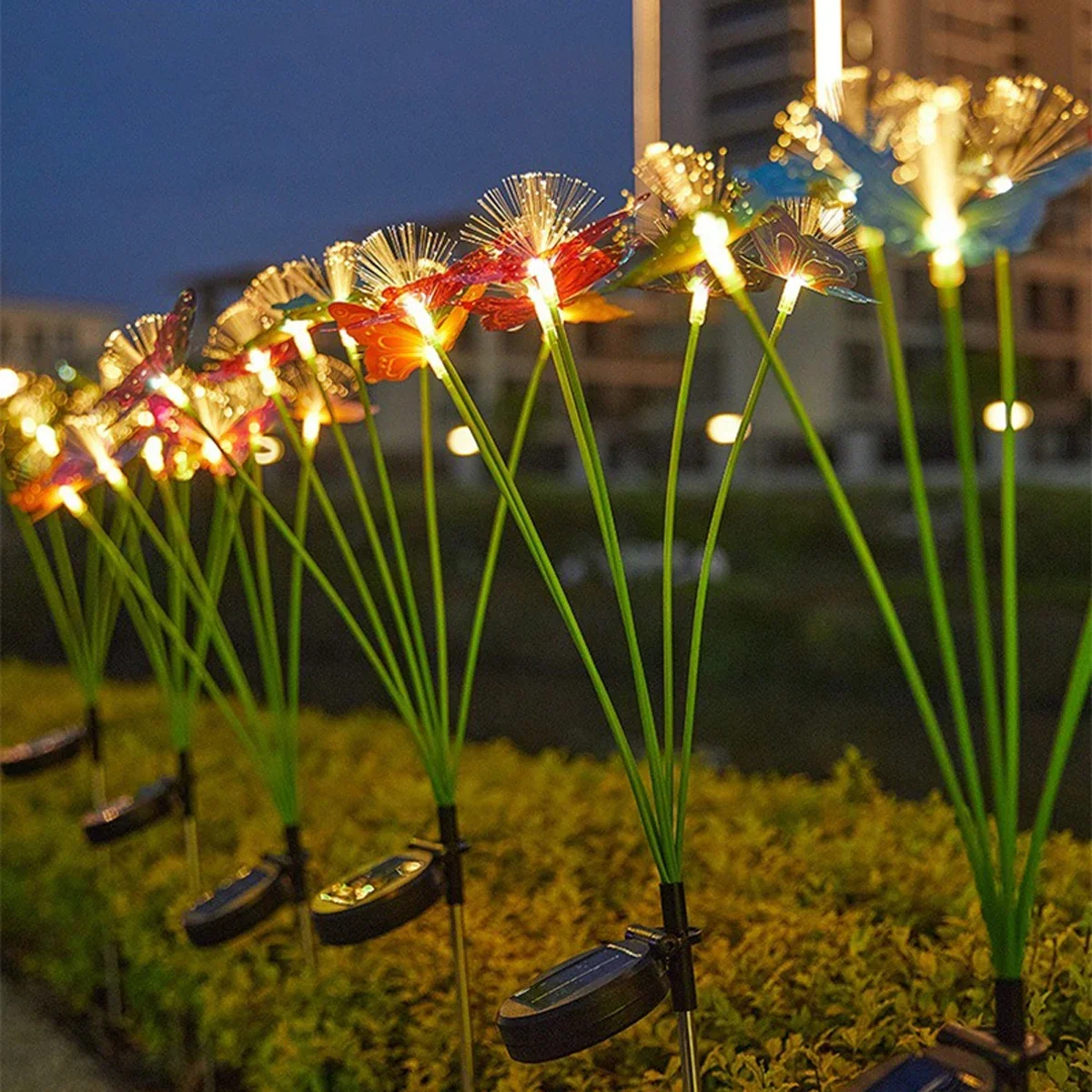 Waterproof Rechargeable SolarPowered Butterfly Fiber Optic Light Outdoor Garden Decor For Lawn Yard 1