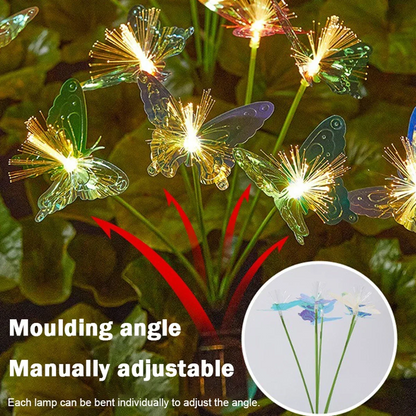 Waterproof Rechargeable SolarPowered Butterfly Fiber Optic Light Outdoor Garden Decor For Lawn Yard 3
