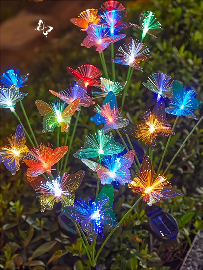 Waterproof Rechargeable SolarPowered Butterfly Fiber Optic Light Outdoor Garden Decor For Lawn Yard 5