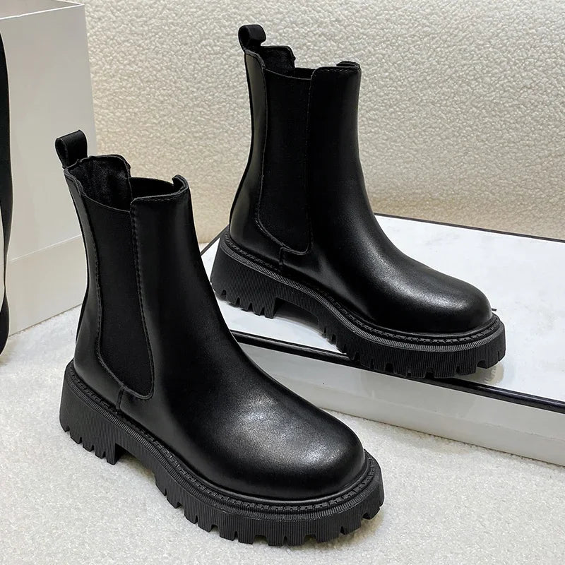 Women Elegant Autumn Fashion Short Boots New Thick-soled Comfortable Shoes for Outdoor Winter