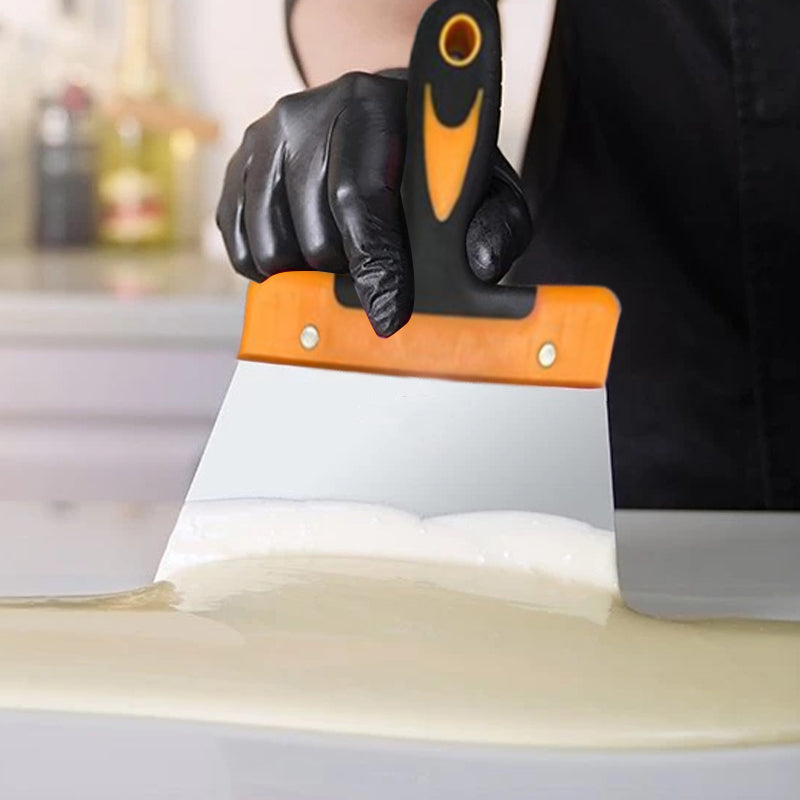 Coating Spatula for Chocolate, Stainless Steel Dough Scraper, Pizza Knife Cake Scraper for Baking