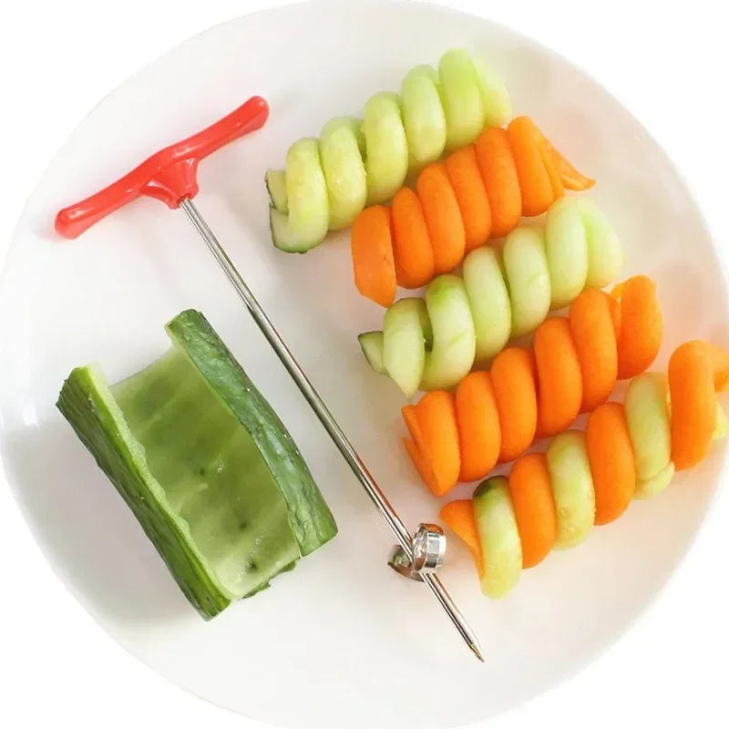 Creative Potato Spiral Cutter, Stainless Steel Vegetable Slicer, Twisted Slice Tool for Kitchen