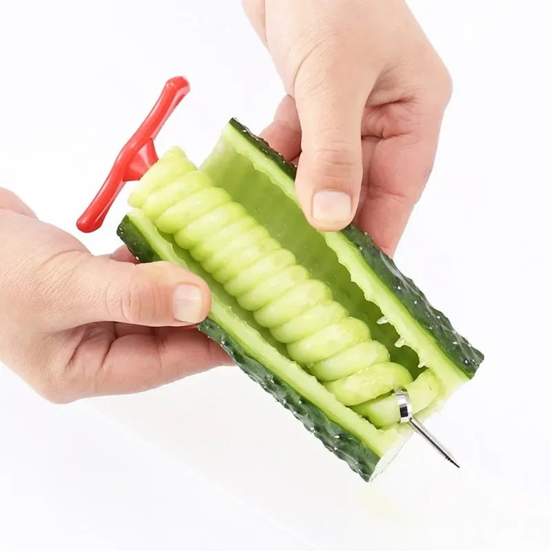 Creative Potato Spiral Cutter, Stainless Steel Vegetable Slicer, Twisted Slice Tool for Kitchen