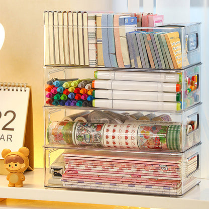 Acrylic Storage Box Desktop Cosmetics Organizer Transparent Plastic Box Household Facial Mask Skin  1