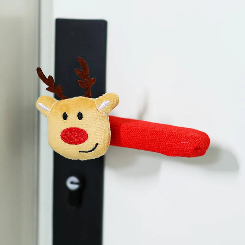 Santa Claus Christmas Door Handle Covers Festive Door Handle Covers Xmas Holiday Decor Christmas De 5