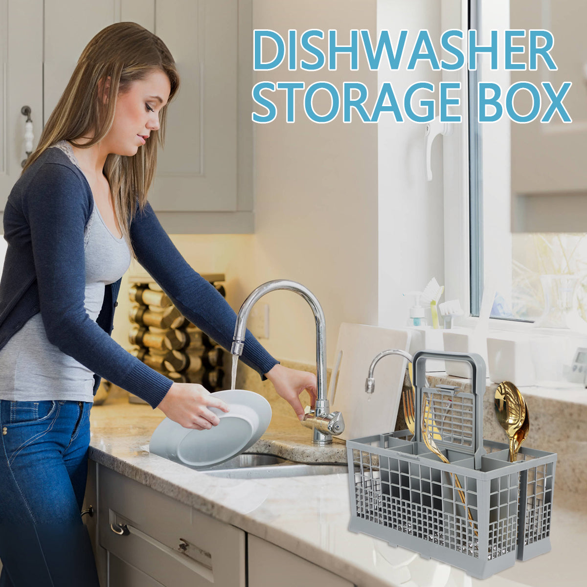 Multifunctional Dishwasher Basket Universal Foldable Cutlery Holder Knife And Fork Storage Accessor