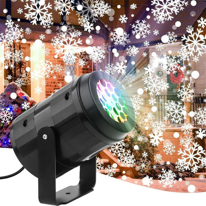 LED Snowflake Projector, Christmas Holiday Lights, Snow Spotlight for New Year Party, Outdoor Projection Lamp