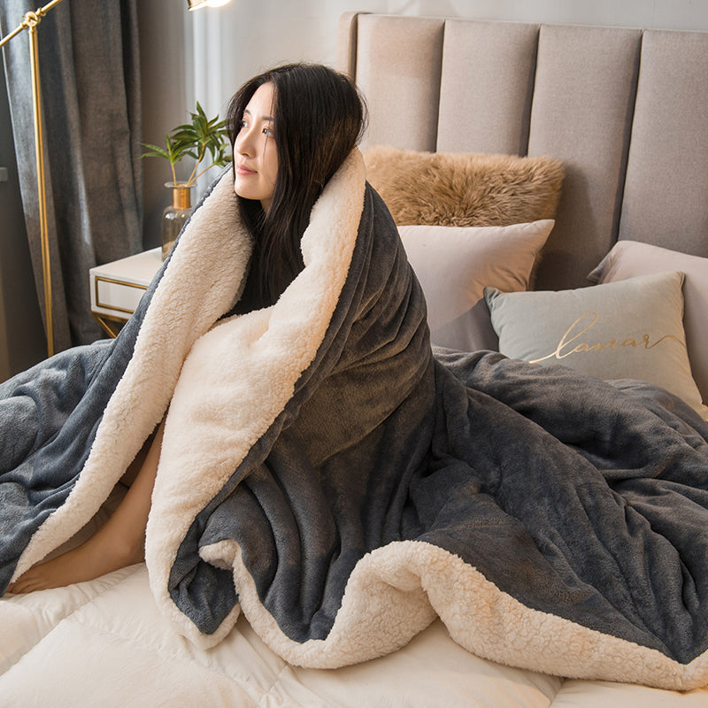 Wool Throw Blanket, Winter Bed Blankets, Queen Duvet Cover