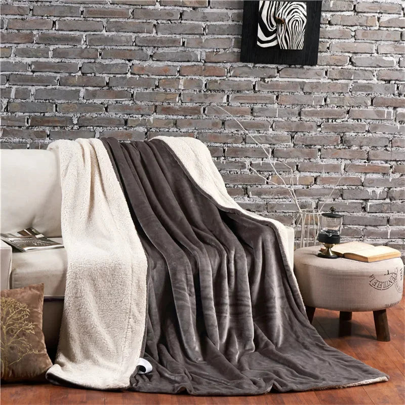 Wool Throw Blanket Winter Bed Blankets Queen Duvet Cover 4