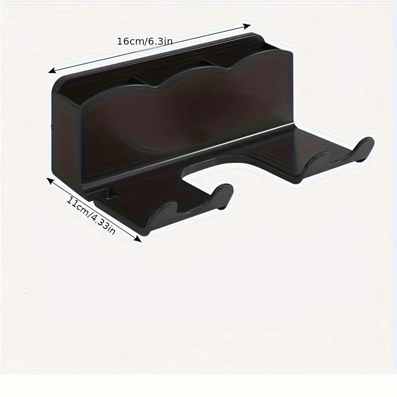 Non Perforated Wall Mounted Bathroom Bracket Hair Dryer Storage Rack Bathroom Air Duct Holder 4