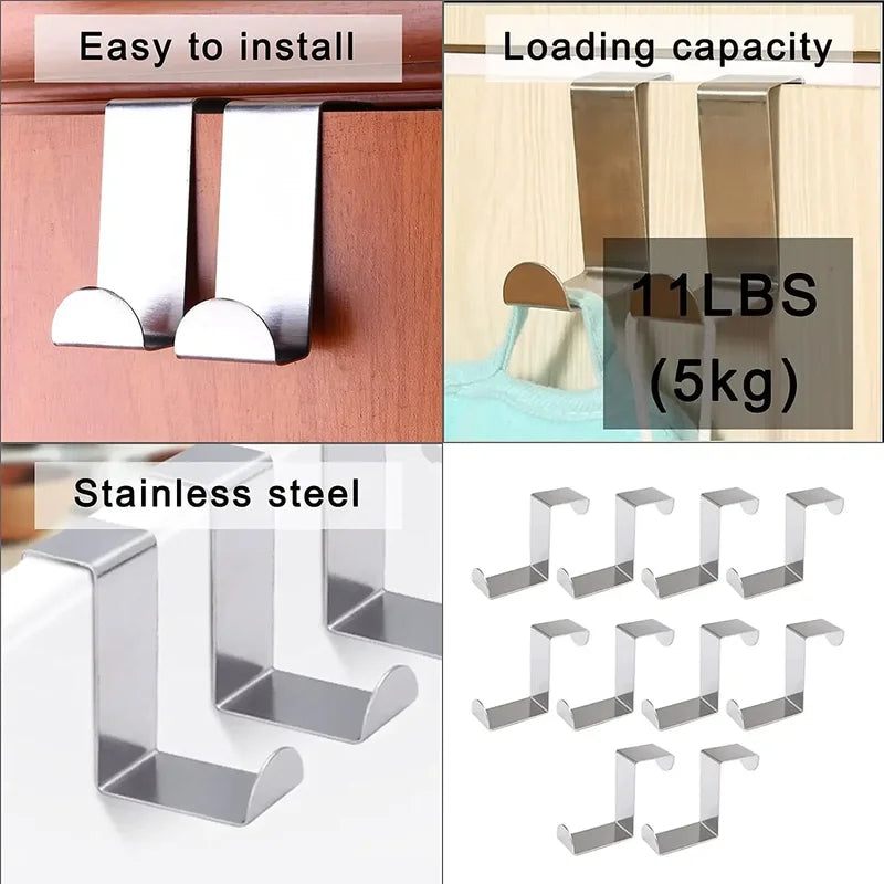 Z Shaped Stainless Steel Bathroom Cabinet Hook Home Kitchen Accessories Organizer Rear Hanger Keych 5