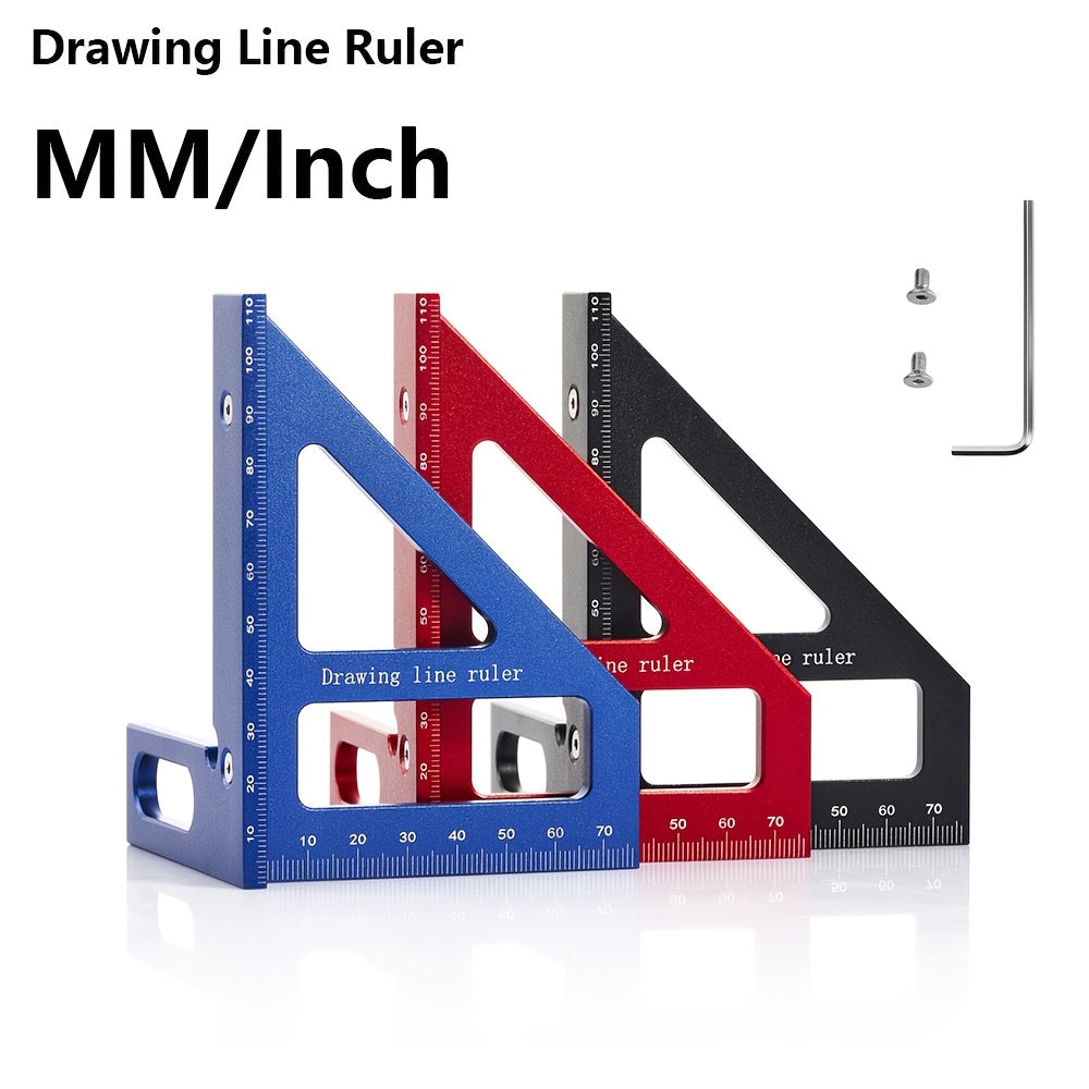 Woodworking Square Protractor Carpenter Square Aluminum Miter Triangle Multi Angle Measuring Ruler  1