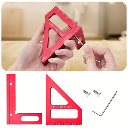 Woodworking Square Protractor Carpenter Square Aluminum Miter Triangle Multi Angle Measuring Ruler  3