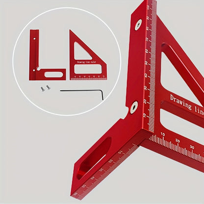 Woodworking Square Protractor Carpenter Square Aluminum Miter Triangle Multi Angle Measuring Ruler  4