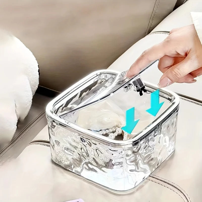 Clear Acrylic Hair Accessories Organizer Storage Box For Headbands Bows Cotton Swabs Bathroom Organ