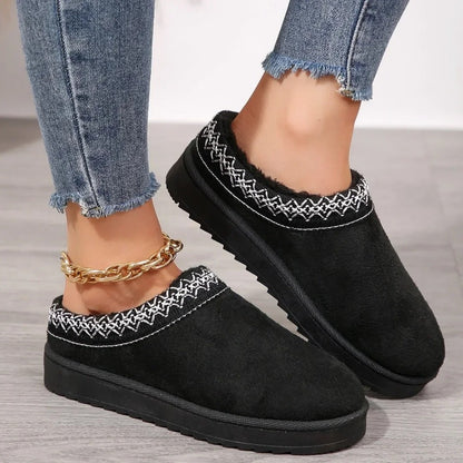 Heelless Winter House Slippers for Warm Indoor Comfort and Easy Slip-On Wear