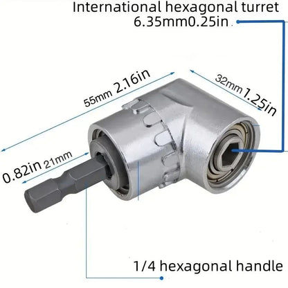 105 Degree Turning Screwdriver Joint Electric Drill Corner Attachment Tool 5