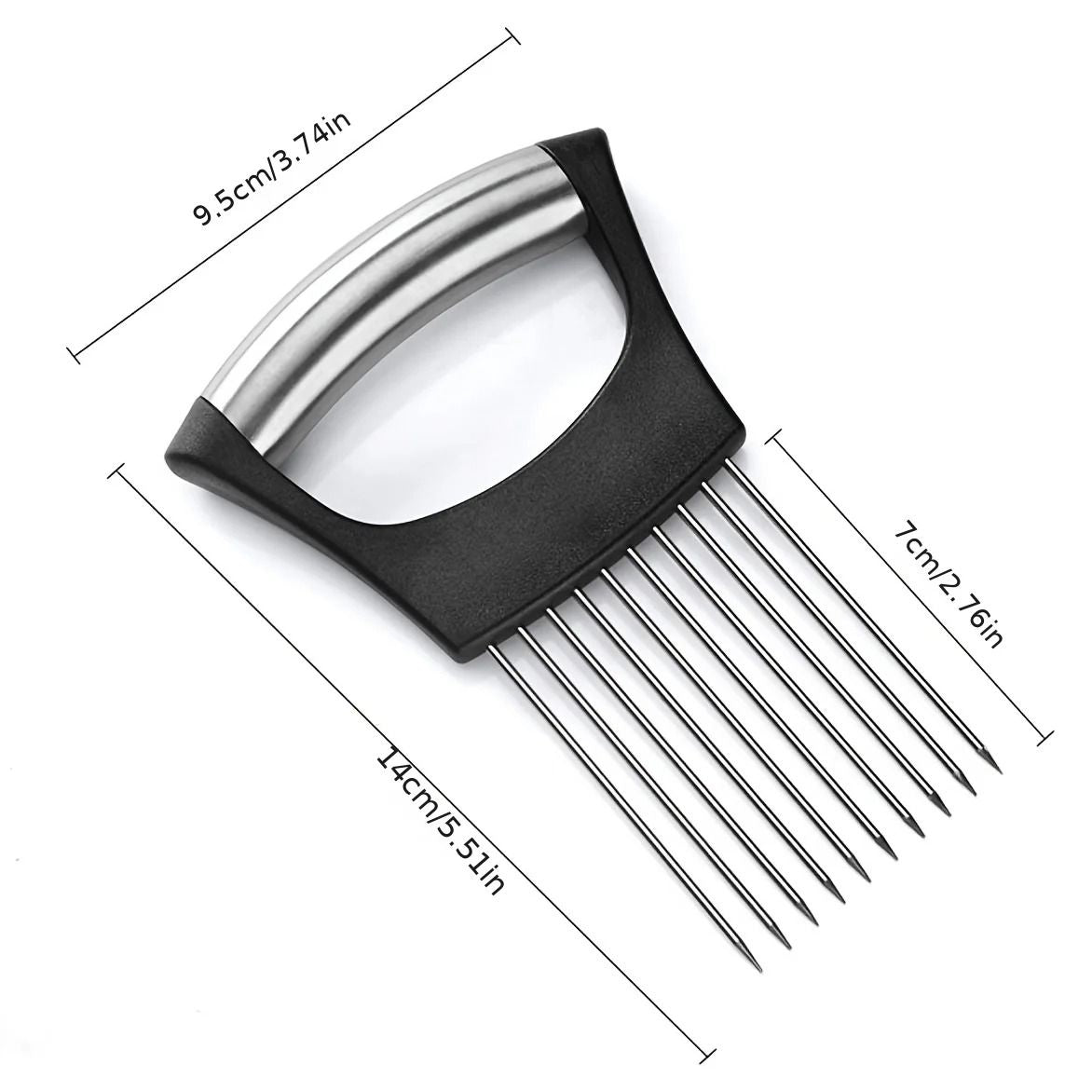 Stainless Steel Onion Slicer Holder And Vegetable Cutting Guide 1