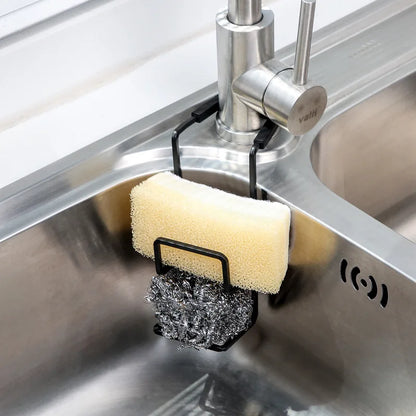 Kitchen Sink Drying Holder, Metal Sink Rack, Wall Sucker Soap Storage, Dish Cloth Shelf Organizer