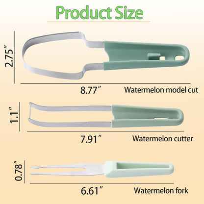 Watermelon Windmill Cutter Set, Summer Fruit Fork Knife Slicer, Stainless Steel Tool for Easy Cutting at Home