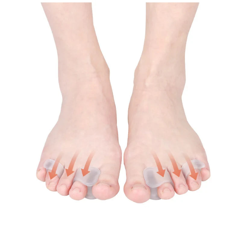 Two Hole Toe Separator Silicone Gel Straightener For Foot Care 2
