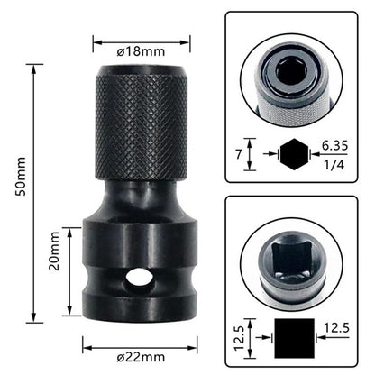 Quick Release Square To Hex Socket Adapter Converter 1