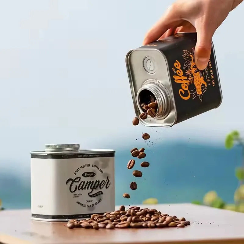 Household Kitchen Storage Jar, Sealed Coffee Bean Moisture Proof Jar, Outdoor Camping Fresh Keeping Coffee Jar